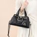 Women's New Single Shoulder Soft Crossbody Middle-aged Mom Patent Leather Handbag Boston Bag_voghion.com