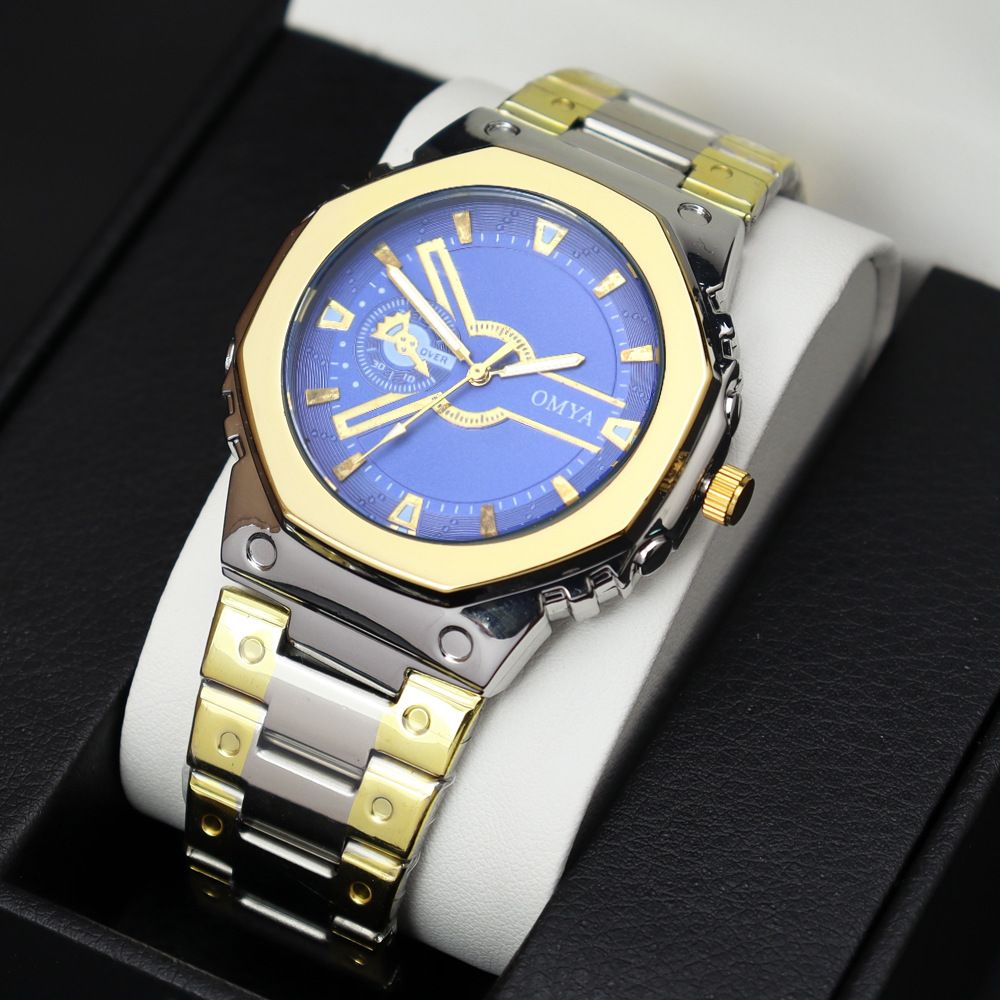 Relógio masculino quadrado à prova d'água com mostrador e pulseira de aço inoxidável, relógio empresarial com calendário_voghion.com