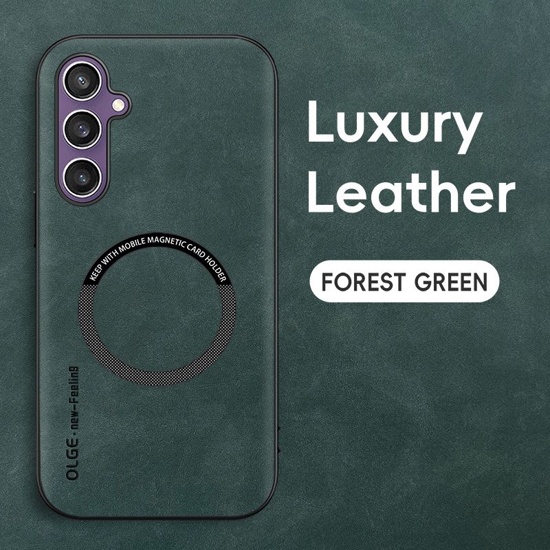 Luxuriöse Handyhülle aus PU-Leder für S24 Ultra/S24+/S23Plus/S22/S21Fe/S20/Note10/Note20, Magnethalterung, Autohalterung, Schutz, hohe Qualität_voghion.com