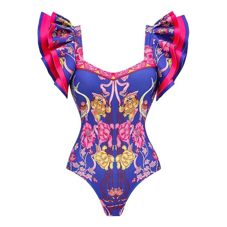 Costume da bagno intero da donna di vendita calda, abito da spiaggia per le vacanze, costume da bagno sottile retrò che copre la pancia_voghion.com