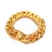 Vergulde zandgouden brede versie platte armband NK Cubaanse ketting mode heren sieraden_voghion.com