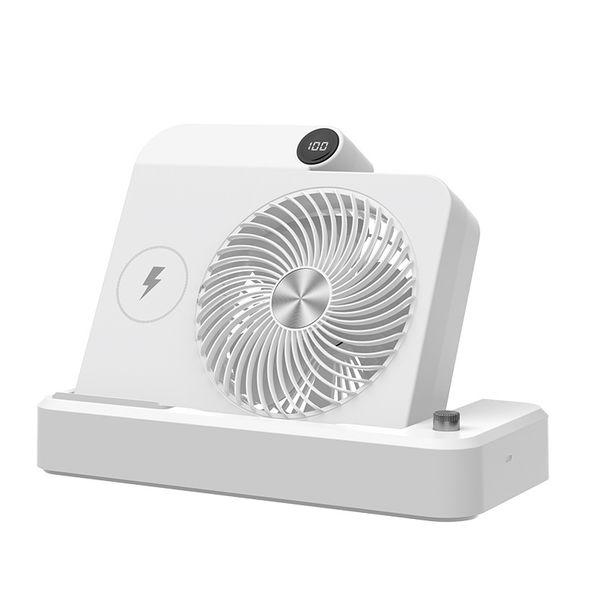 Veelzijdige USB-ventilator voor op het bureau en op de vloer met afstandsbediening - Ultra stil, 6-traps instelbaar, krachtige luchtstroom, oplaadbare batterij, gebruiksduur van meer dan 12 uur_voghion.com