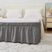 Elastic Solid Color Bed Skirt - Hotel-Grade Wrinkle-Free Dust Ruffle With Pleated Design (Fits 12-18" Mattress)_voghion.com