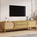Rattan TV Stand For TVs Up To 75'', Modern Farmhouse Media Console, Entertainment Center With Solid Wood Legs, TV Cabinet For Living Room,Home Theat_voghion.com