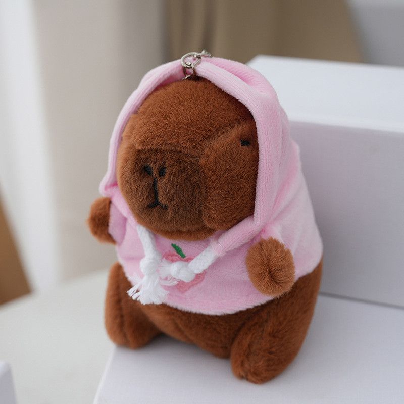 Capybara Keychain Adorable Plush Soft Stuffed Animal Toy In Pink 12cm Peach_voghion.com
