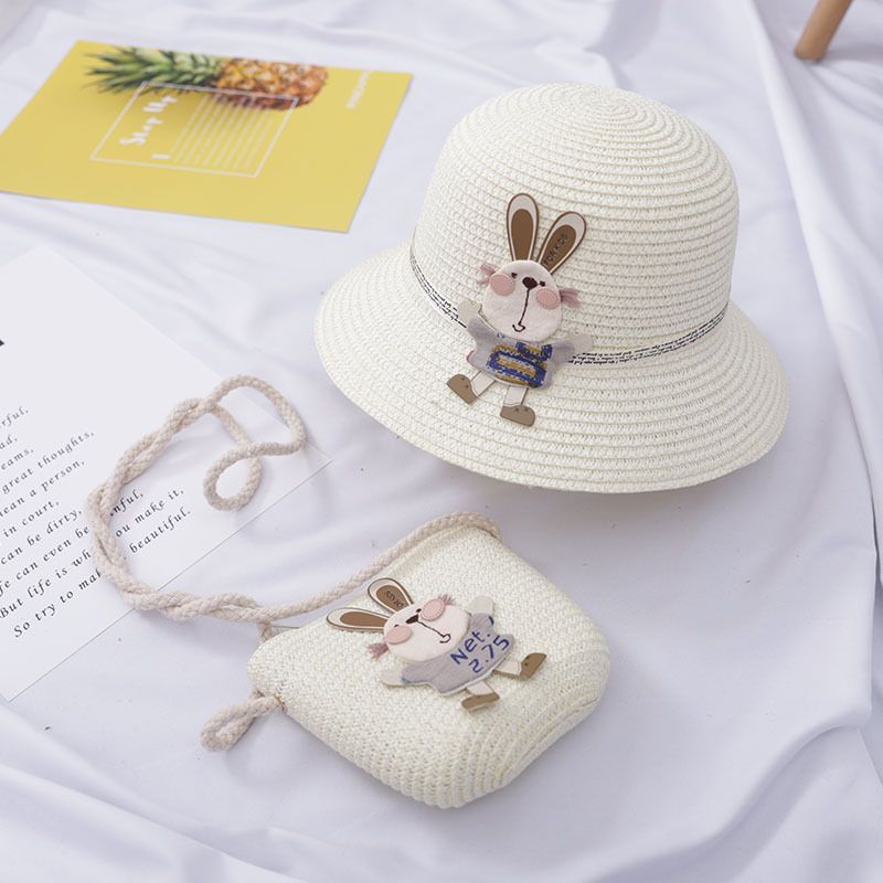 New Children's Sunshade Girl's Grass Cute Cartoon Summer Girl Sun Beach Hat Bag_voghion.com