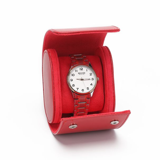 Caja de almacenamiento de relojes de cuero sintético para 1, 2 y 3 relojes, caja de reloj de viaje de alta gama con múltiples posiciones, caja de pulsera, caja de reloj portátil_voghion.com