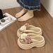 Treading Cloud Flip Flops 2025 Summer New Thick Bottom Flower Beach Toe Back Sandals_voghion.com