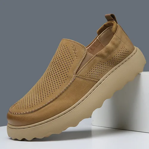 Zapatos de tabla informales de corte bajo para hombre, transpirables, con suela gruesa y versátiles, con un solo pie, para verano de 2025_voghion.com