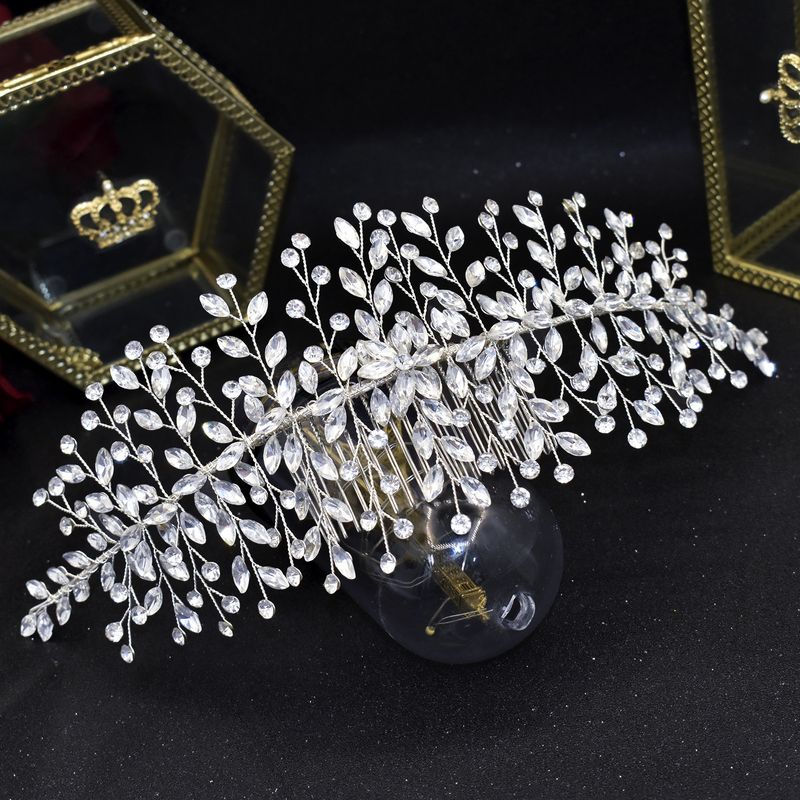 Nieuwe hoofddeksels Bruidsjurk accessoires Handgemaakte strass kam Bruidsjurk haaraccessoires_voghion.com