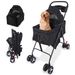 3 In 1 Dog Stroller, 4 Wheels Pet Stroller Dog Cat Stroller For Medium Small Dog Cats Up To 50lbs, Foldable Carrier Jogger Travel Puppy Stroller With Cup Holder & Breathable Mesh_voghion.com