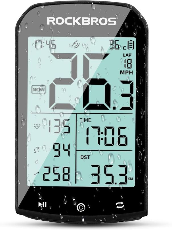 Computadora para bicicleta ROCKBROS con GPS inalámbrico ANT+, velocímetro IPX6 para bicicleta con pantalla LED_voghion.com
