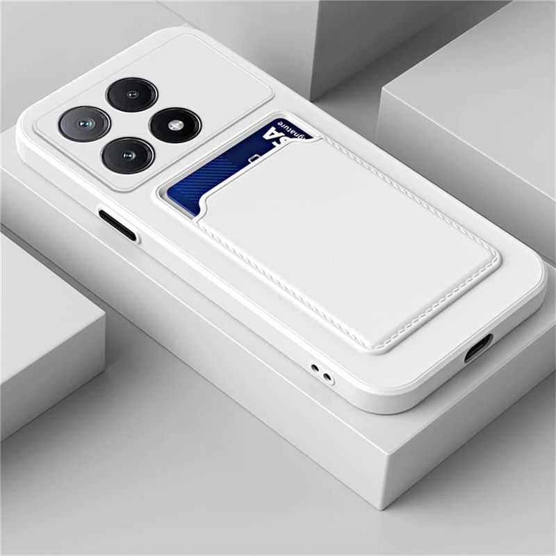 Silicone Card Slot Phone Case X7 X6 X5 X4 X3 5G NFC GT Soft Wallet Holder Cases For Poco F6 M6 M4 Pro Back Cover_voghion.com