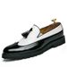 Unbeatable Quality Korean Version Of Trendy And Fashionable Casual Leather Block Carved Men's Shoes, Thick Soled British Tassel Shoes_voghion.com