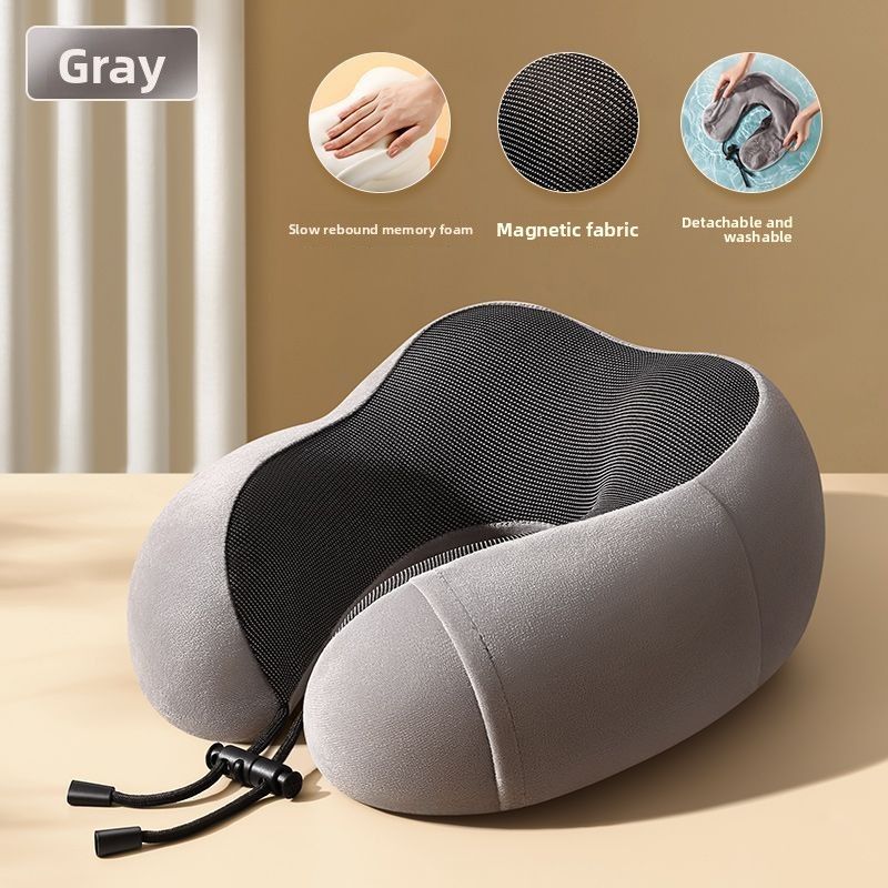 Memory Travel Support Rest Nap Washable Cervical Head Neck Airplane Sleeping Artifact Pillow_voghion.com