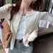 girl Korean Style Knitted Cardigan For Women, Autumn New Outerwear Sweater, Short Slim Fit Inner Layer Base Shirt Top_voghion.com