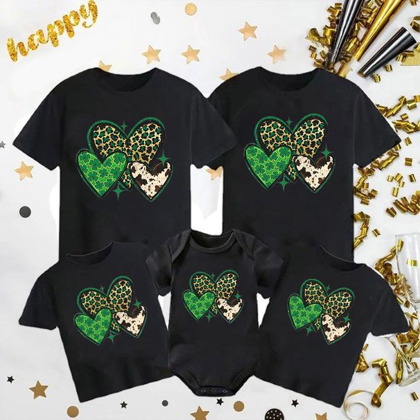 Tīras kokvilnas vecāku bērnu apģērbs ar īsām piedurknēm vienkrāsains, tukšs ģimenes apģērbs_voghion.com