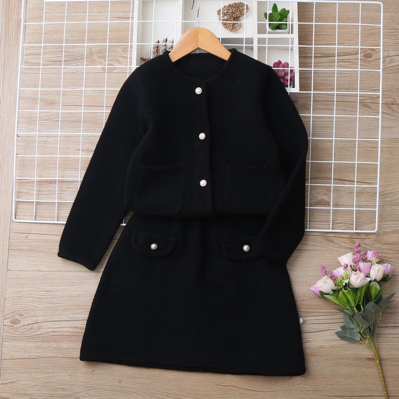 Xiao Xiangfeng Korean Velvet Girls 2025 New Sweater Suit Knitted Sweater Suit Girls Two Piece Suit Autumn And Winter_voghion.com