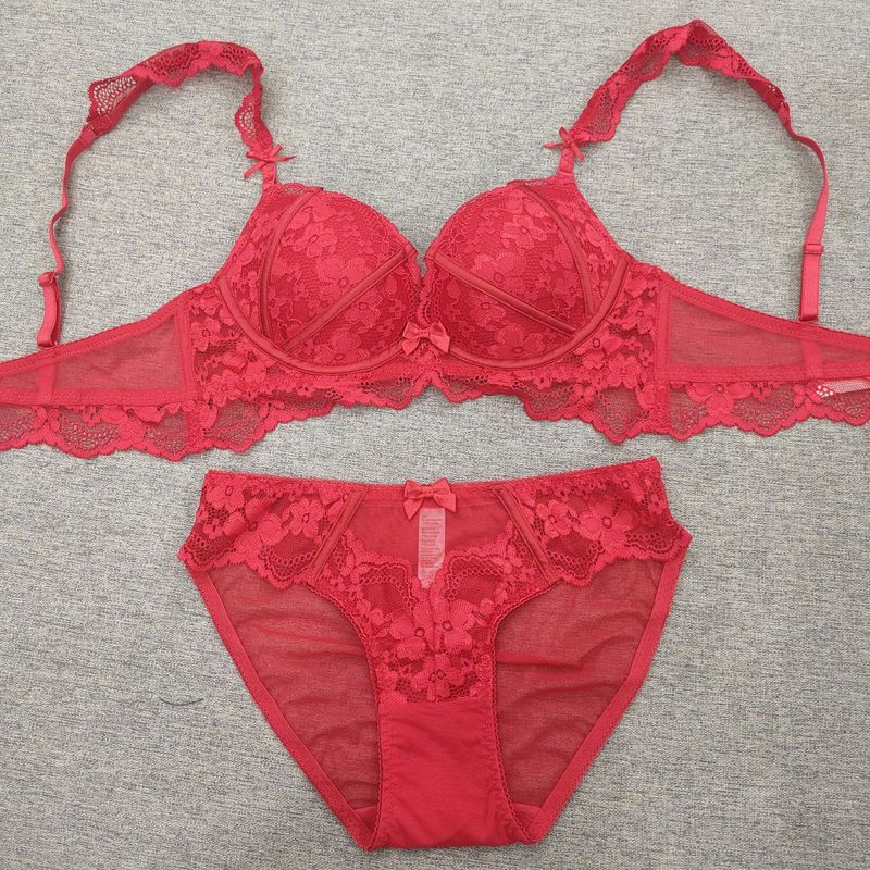Women's Intimates Small Chest Push Up Breast Anti Sagging No Wire Bra Set_voghion.com