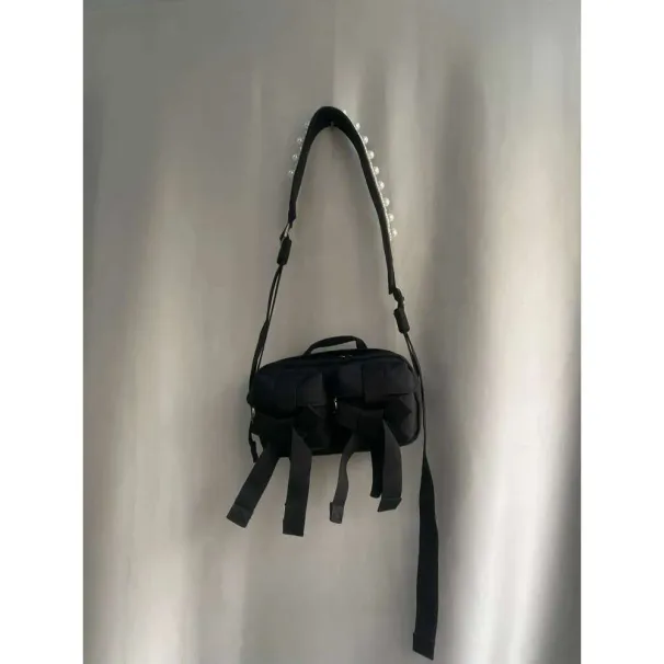 Designer 2025 Canvas Sweet Lovely Minority Literary Crossbody Bags Bow Patchwork Pearl Shoulder All-Match Exquisite_voghion.com