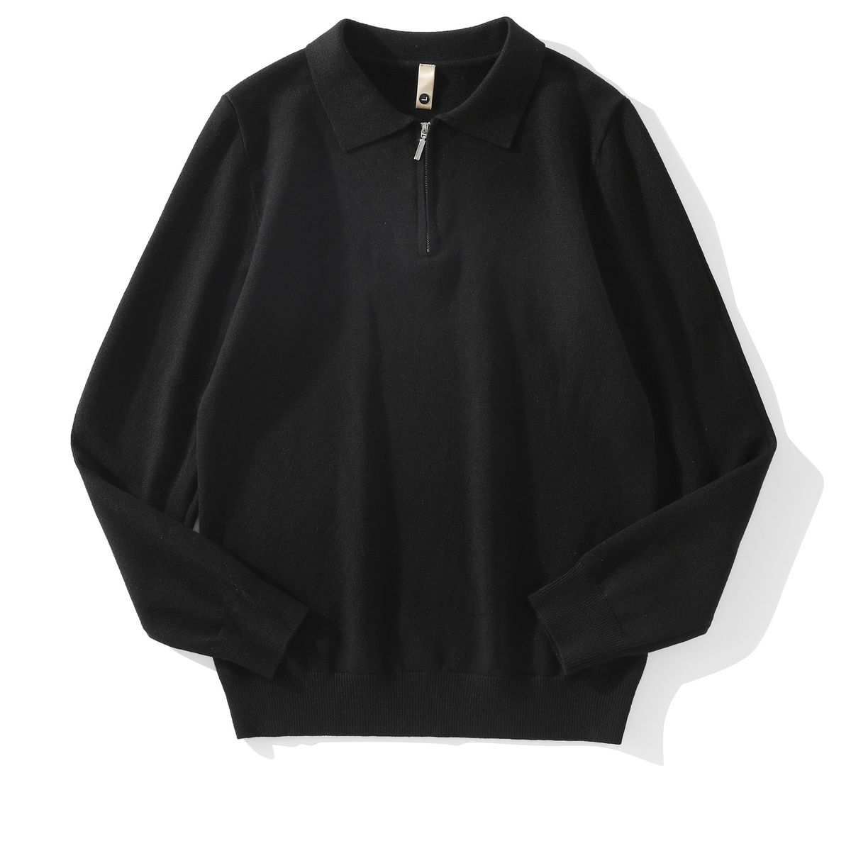 Herren-Strickpullover in schmaler Passform mit halbem Reißverschluss und Stehkragen – weicher Wollmischpullover für Freizeit und Büro_voghion.com