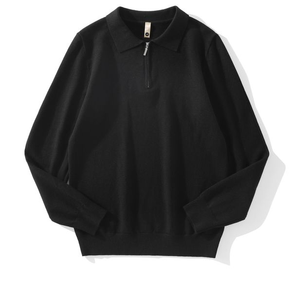 Herren-Strickpullover in schmaler Passform mit halbem Reißverschluss und Stehkragen – weicher Wollmischpullover für Freizeit und Büro_voghion.com