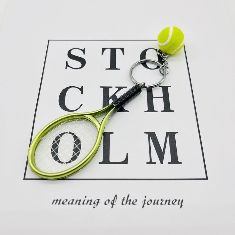 Wire pendant simulation mini tennis racket keychain sports equipment gift_voghion.com