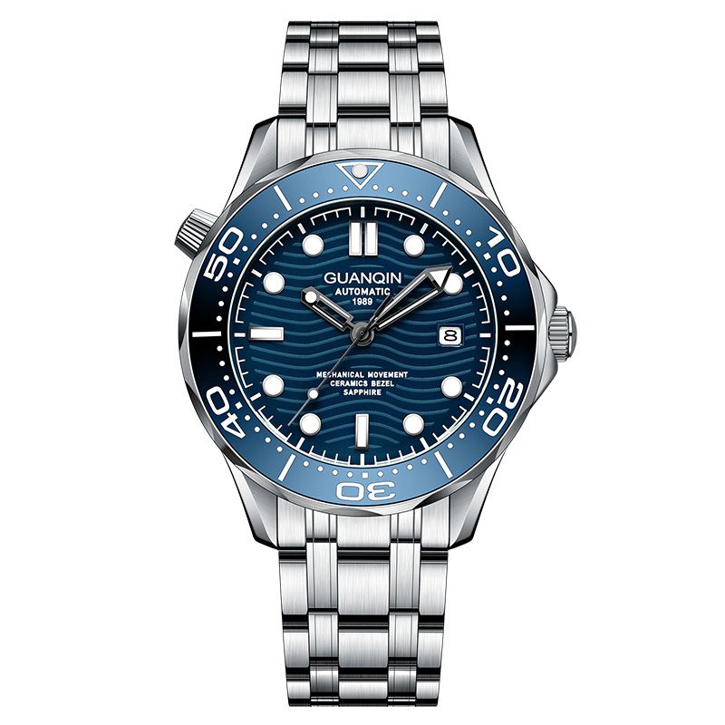GUANQIN Orologio meccanico da uomo, orologio automatico da sub, vetro zaffiro, impermeabile fino a 100 m, orologio da polso in acciaio inossidabile, 2023_voghion.com