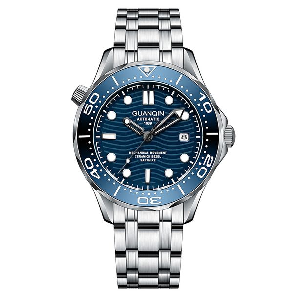 GUANQIN Orologio meccanico da uomo, orologio automatico da sub, vetro zaffiro, impermeabile fino a 100 m, orologio da polso in acciaio inossidabile, 2023_voghion.com