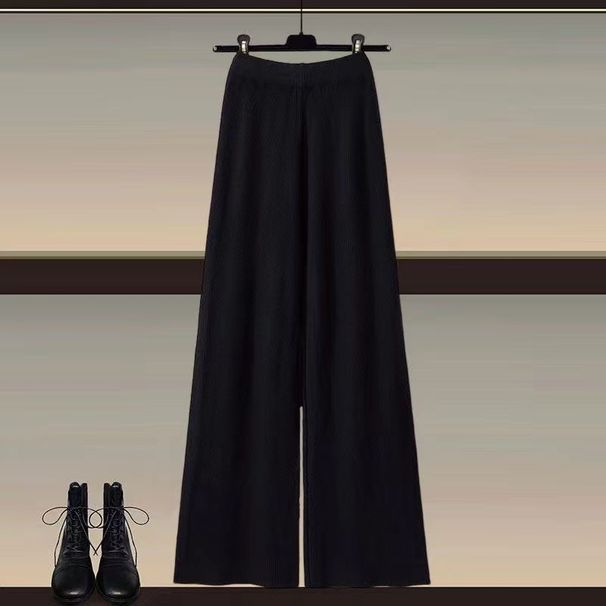 Γυναικεία Ρούχα Πλεκτό πουκάμισο πουλόβερ παντελόνι τριών τεμαχίων κοστούμι μεγάλου μεγέθους γυναικεία ρούχα γυναικεία μόδα slim_voghion.com