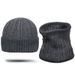 plus Veet Knitted Neck Set Men's Winter Blended Cold Proof Ear Protection Wool Hat_voghion.com