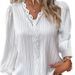Ženska vroča razprodaja jesenske srajce z dolgimi rokavi in čipkastimi šivi z V-izrezom, ženska srajca, ženska oblačila_voghion.com