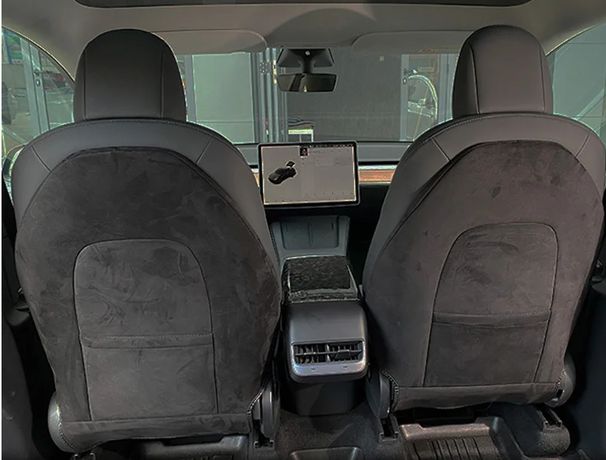 2023 für Tesla 3 2017-2023 Modell Y Turn Pelz Wildleder Sitzlehne Anti-Kick-Protektoren Abdeckung Matten Voll Umgeben Sitzlehne Pad_voghion.com