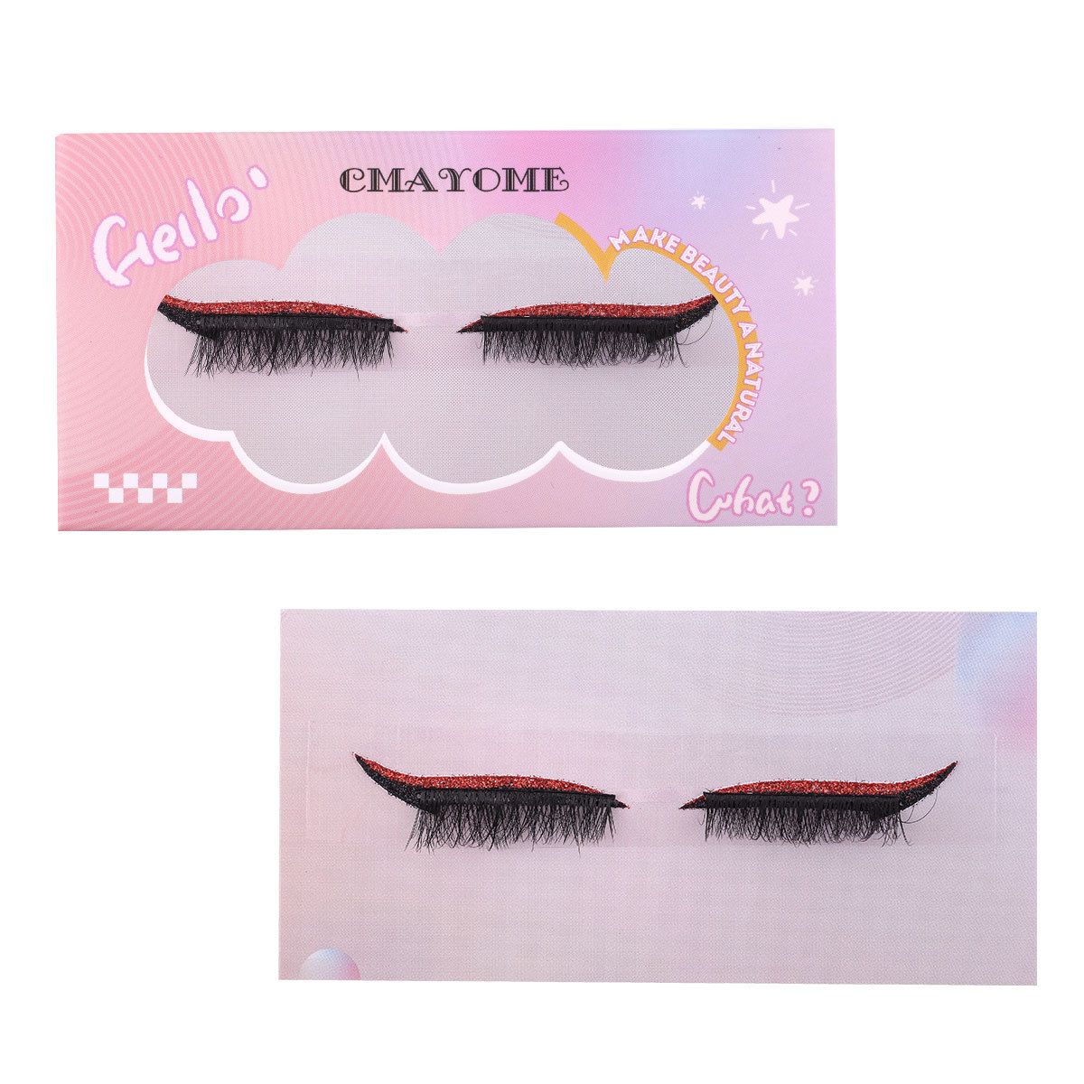 False Eyelashes New Self Adhesive Color Eye Makeup Eyeliner False Eyelashes Party Festival Eyeshadow Stickers Natural Eyelashes_voghion.com