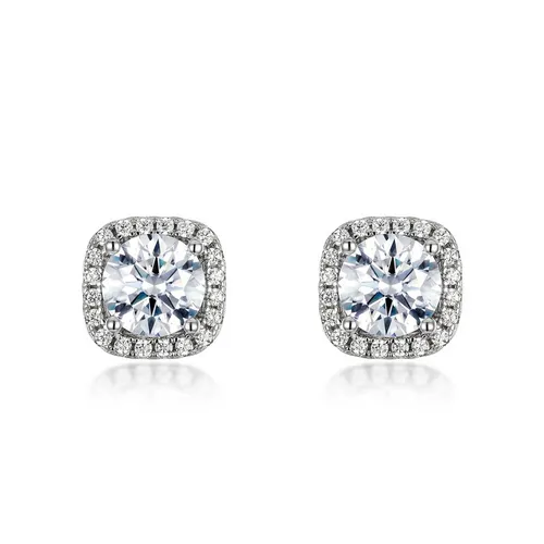 Schitterende Moissanite Oorbellen S925 Zilver Vol Met Gekleurde Edelstenen Oorbellen Licht Luxe Sfeer Eenvoudig_voghion.com