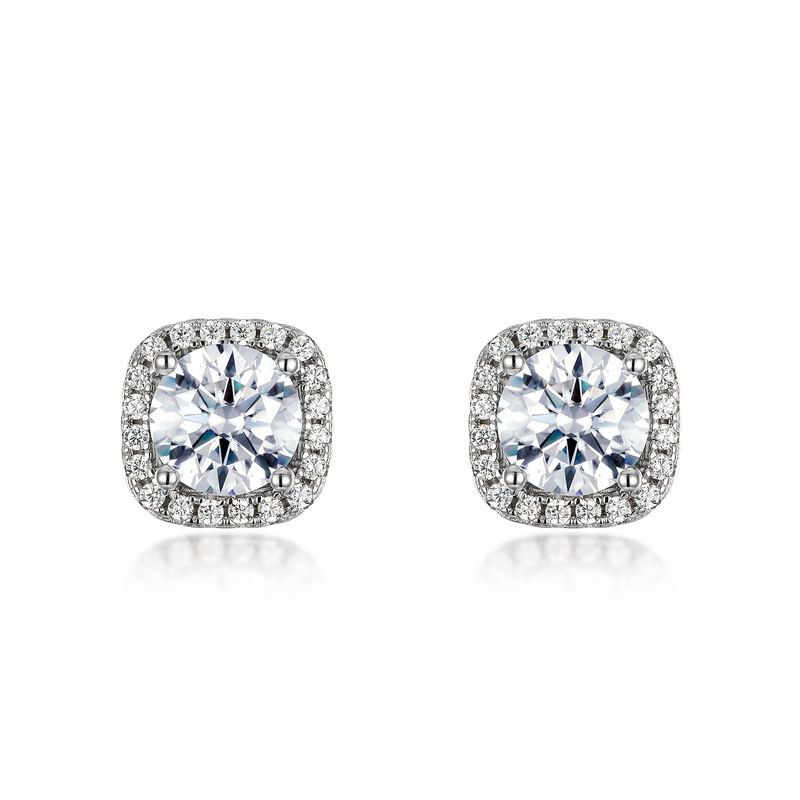 Orecchini Moissanite Abbaglianti S925 Argento Pieno di Pietre Preziose Colorate Orecchini Atmosfera Leggera Lusso Semplice_voghion.com