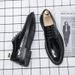 Chaussures habillées en cuir verni pour hommes à lacets chaussures Oxford d'affaires formelles à enfiler_voghion.com