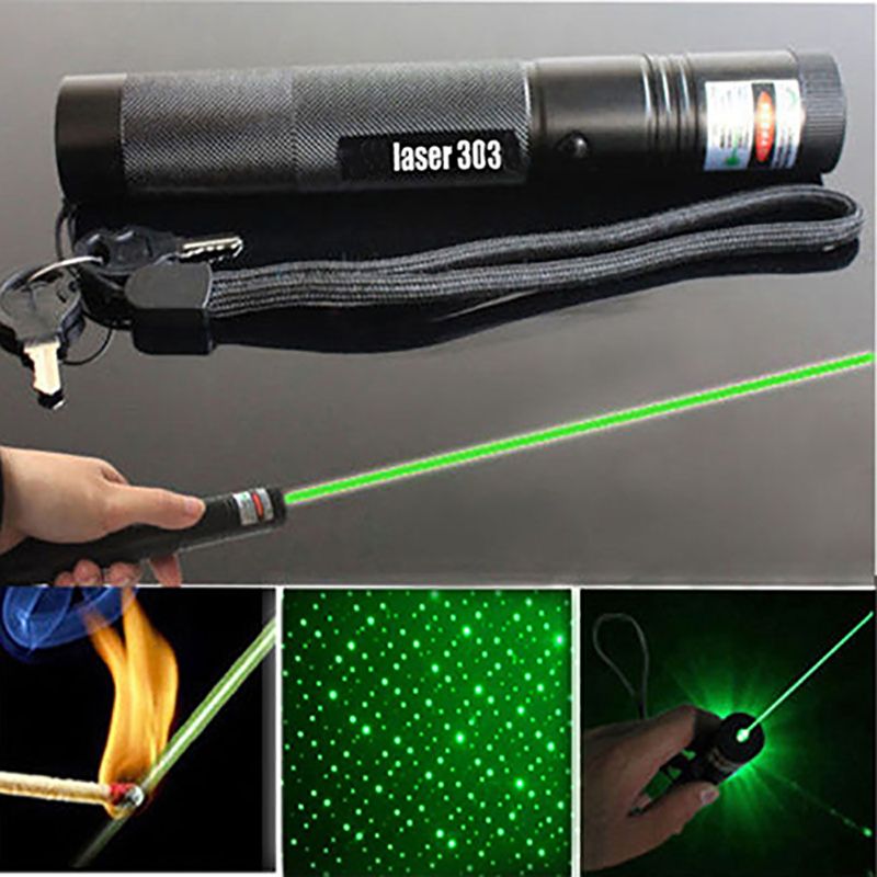 Starry Head 303 Green Adjustable Focus 532nm Lazer Beam Laser Pointer Pen Set