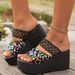 New Sequin Mesh Outside Wear Platform High Heels Fish Mouth Flip-flops_voghion.com