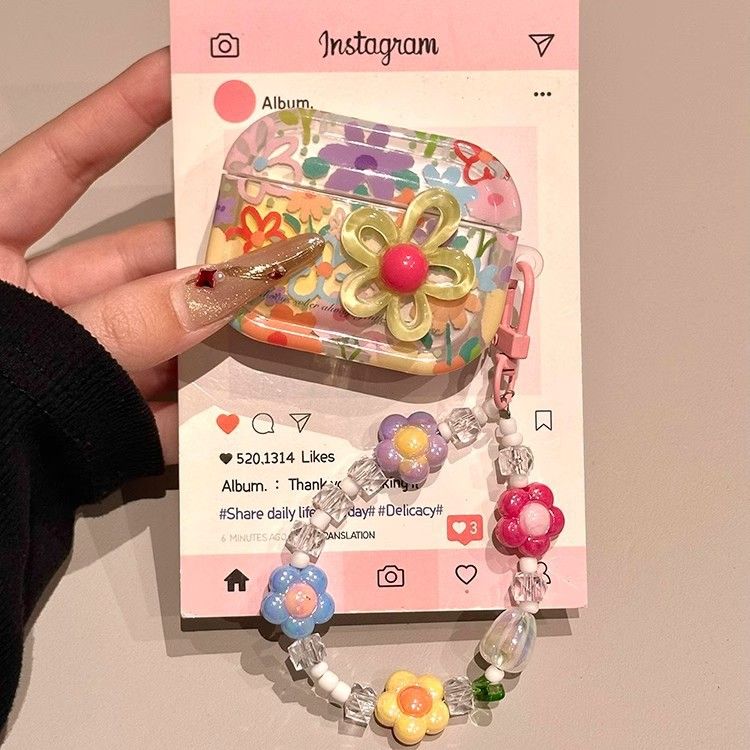 Custodia per auricolari Summer Flower compatibile con Pro 2 Shell Bluetooth Nuovo modello 4 Terza generazione_voghion.com