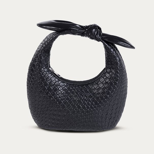 Elegant Woven Bags For Women Autumn And Winter Woven Pattern PU Handbag Half Moon Women's Bag_voghion.com