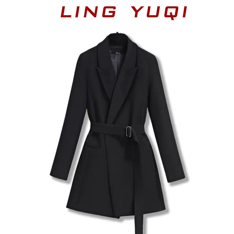 Women's Clothing high end temperament slim belt suit tops _voghion.com
