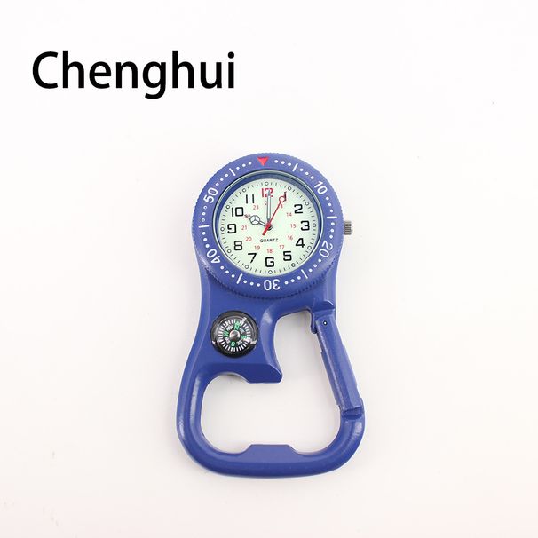 Cierre de alpinismo Cierre de reloj Brújula Abridor de relojes Espiral que brilla en la oscuridad Accesorio para colgar mochilas Reloj de escalada al aire libre_voghion.com