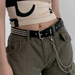 HOT Gothic PU Leather Studded Waist Belts Solid Eyelet Metal Pin Buckle Square Bead Rivet Belt Punk Jeans Decorative_voghion.com