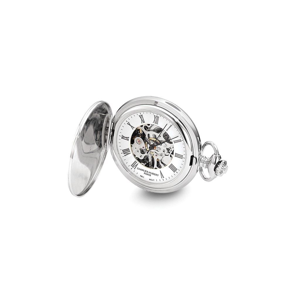 Charles Hubert Chrome-finish Shield Design Pocket Watch_voghion.com