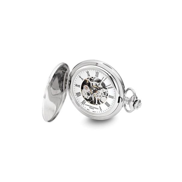 Charles Hubert Chrome-finish Shield Design Pocket Watch_voghion.com