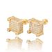 Women's Jewelry Square CZ Stud Earrings Hip Hop Style 925 Silver Plated Earrings For Men And Women_voghion.com