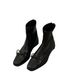 Schmetterlingsknoten Elastic Slim 2025 Herbst Square Toe Chunky Heel Short für Frauen Zurück Zipper Slimming Martin Stiefel_voghion.com