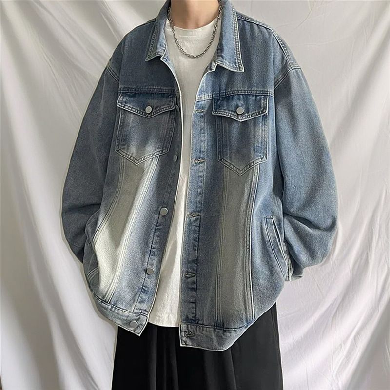 2025 New Spring And Autumn Style Top Men's Casual Denim Jacket Trendy Brand Blue_voghion.com