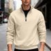 Men's Fleece Zip-Up Hoodie - Soft & Warm Pullover With Stand Collar, Relaxed Fit, Heavyweight Knit For Casual Wear (Multiple Colors & Sizes)_voghion.com